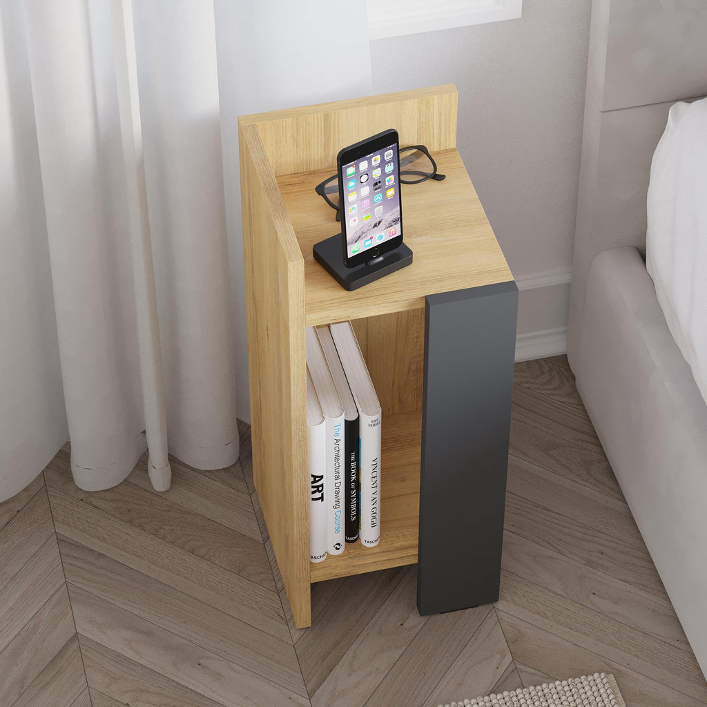 Decortieliving - Elos Modern Bedside Table Left Module 25cm Narrow