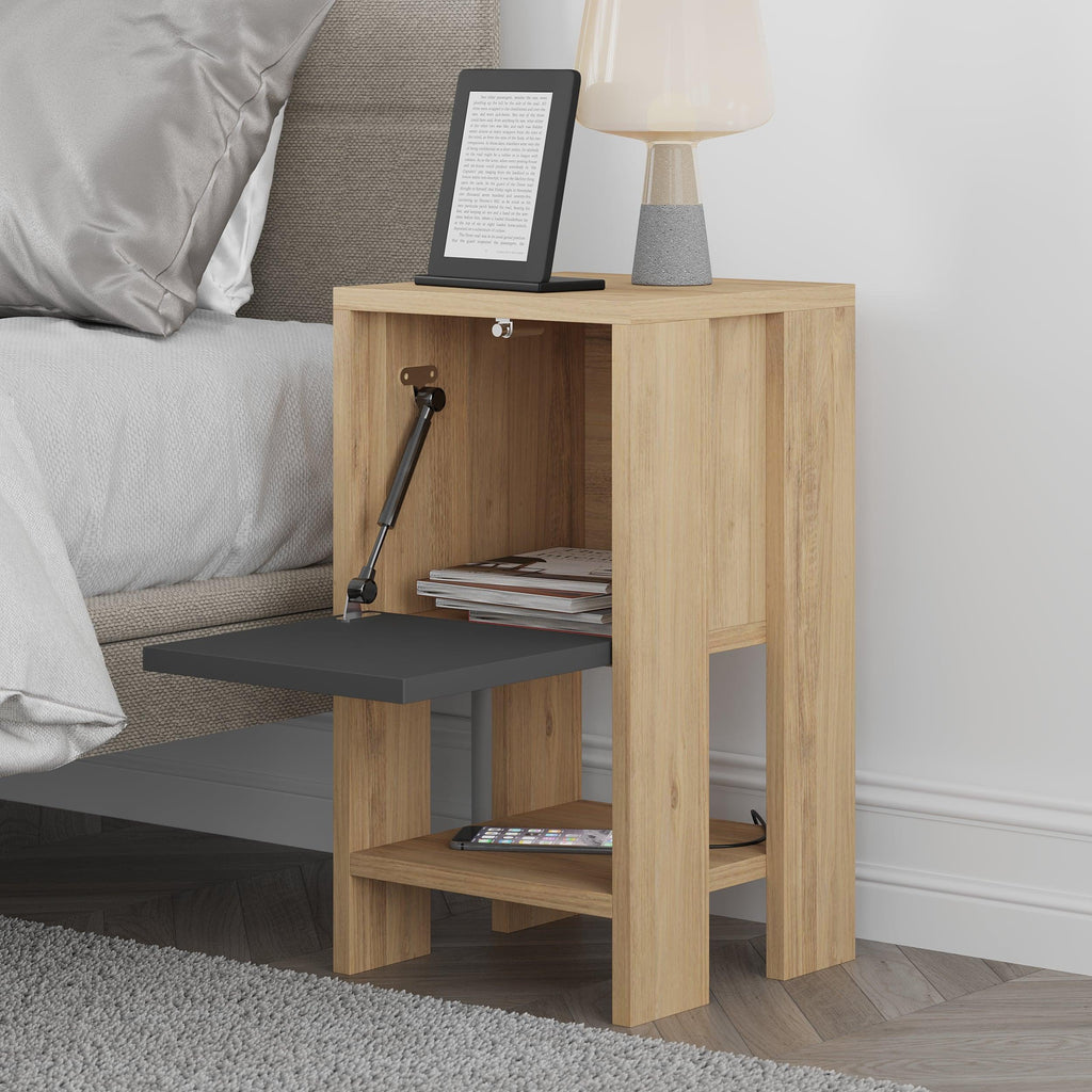Decortieliving - Ema Modern Bedside Table Bedroom Furniture 30cm Width