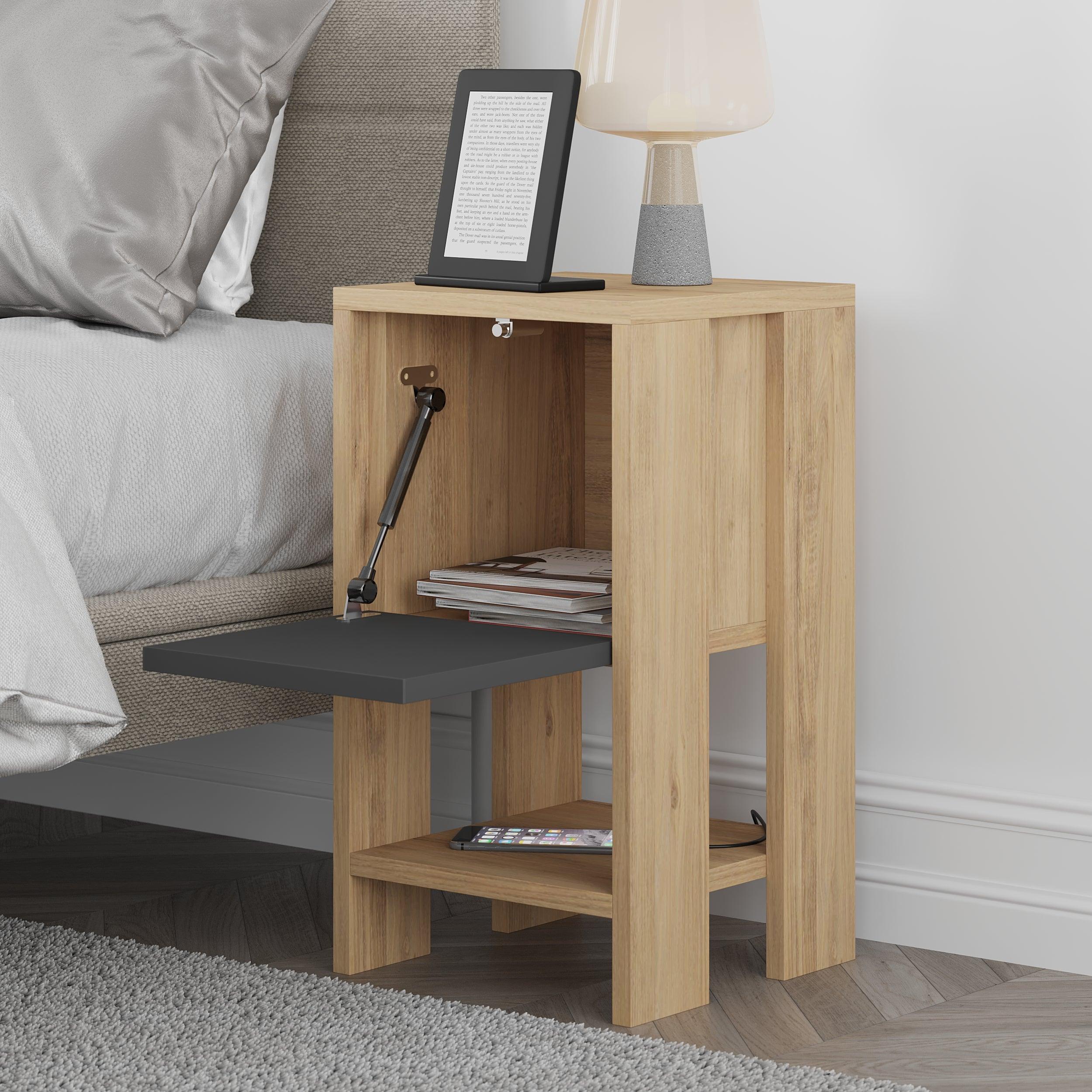 Decortieliving - Ema Modern Bedside Table Bedroom Furniture 30cm Width