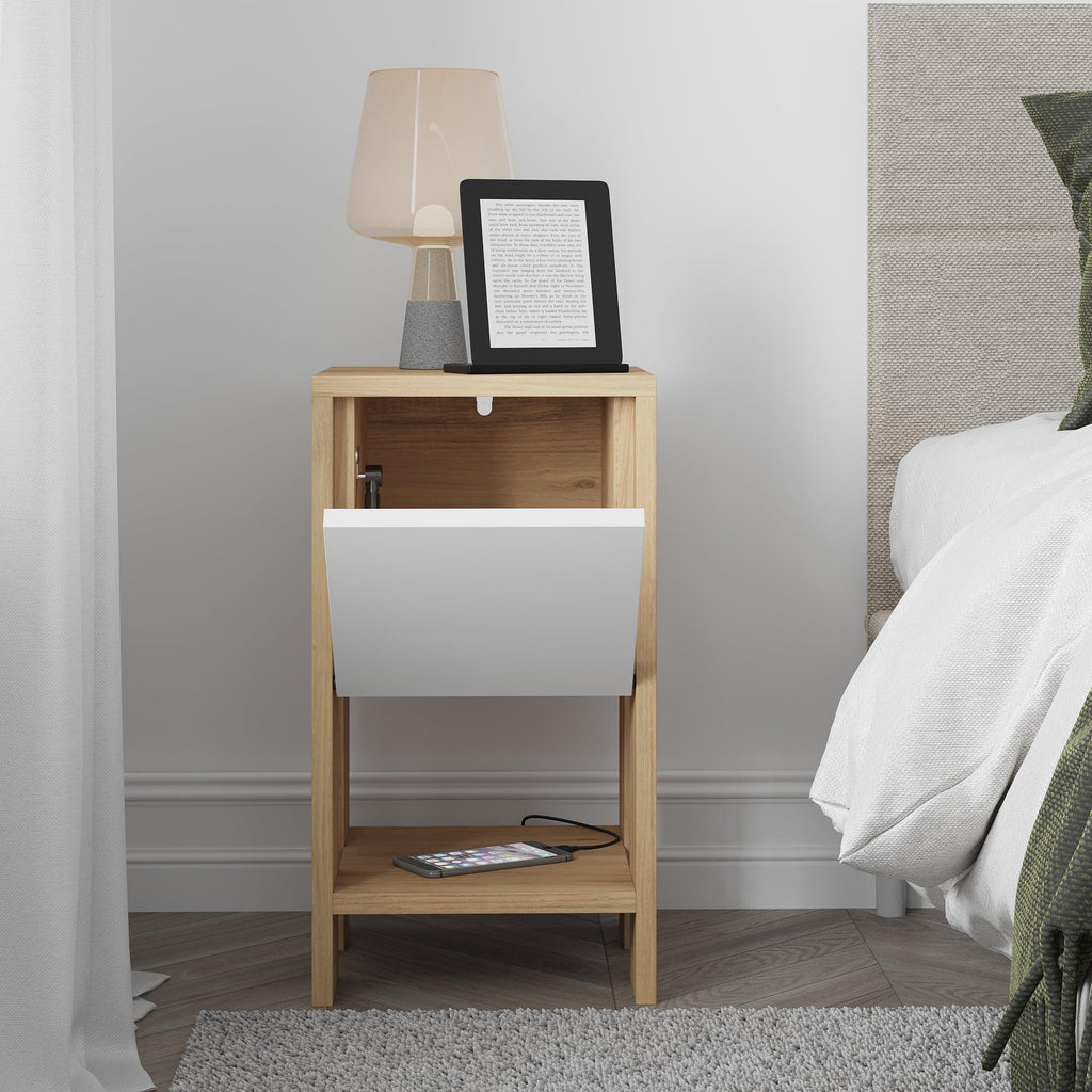 Decortieliving - Ema Modern Bedside Table Bedroom Furniture 30cm Width