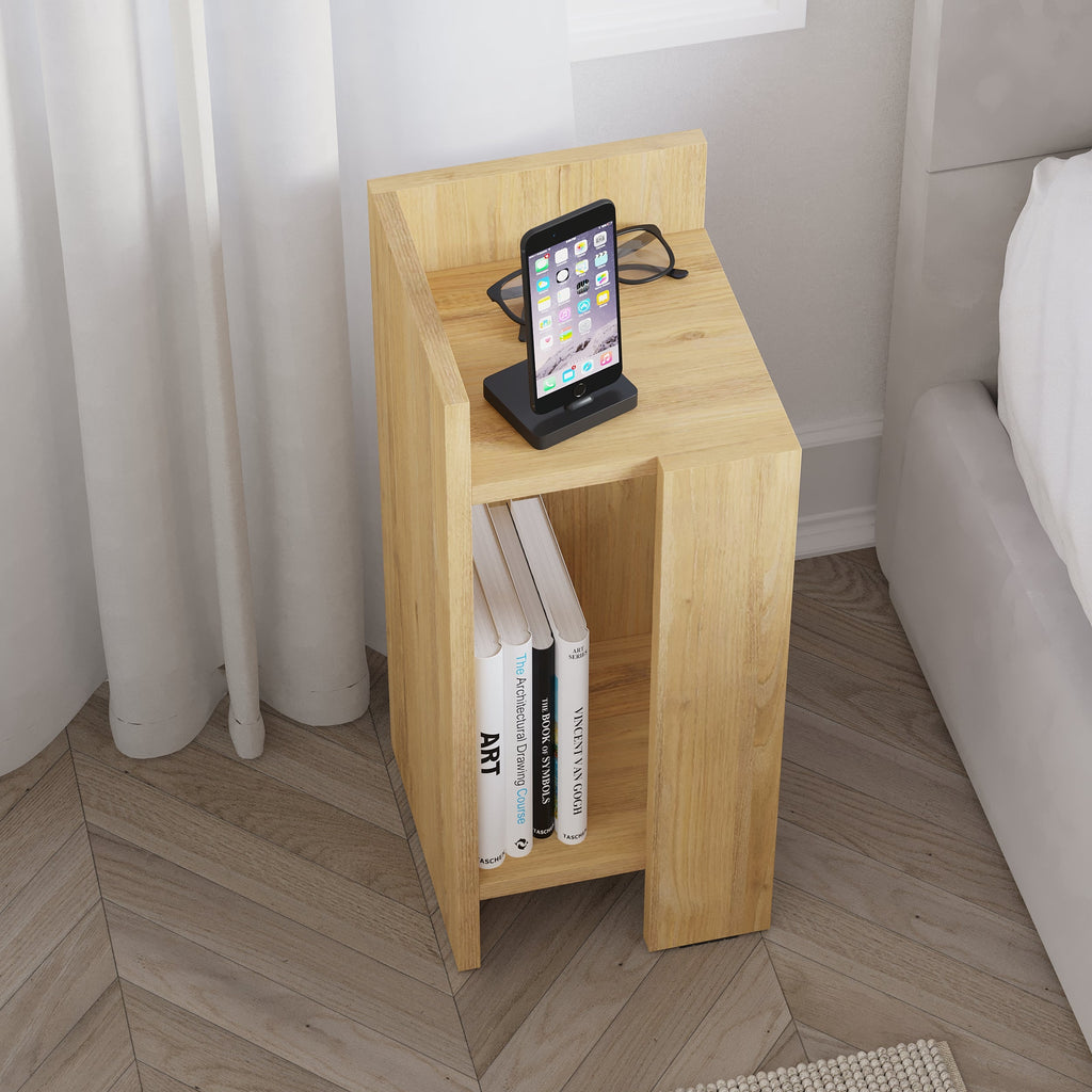 Decortieliving - Elos Modern Bedside Table Left Module 25cm Narrow