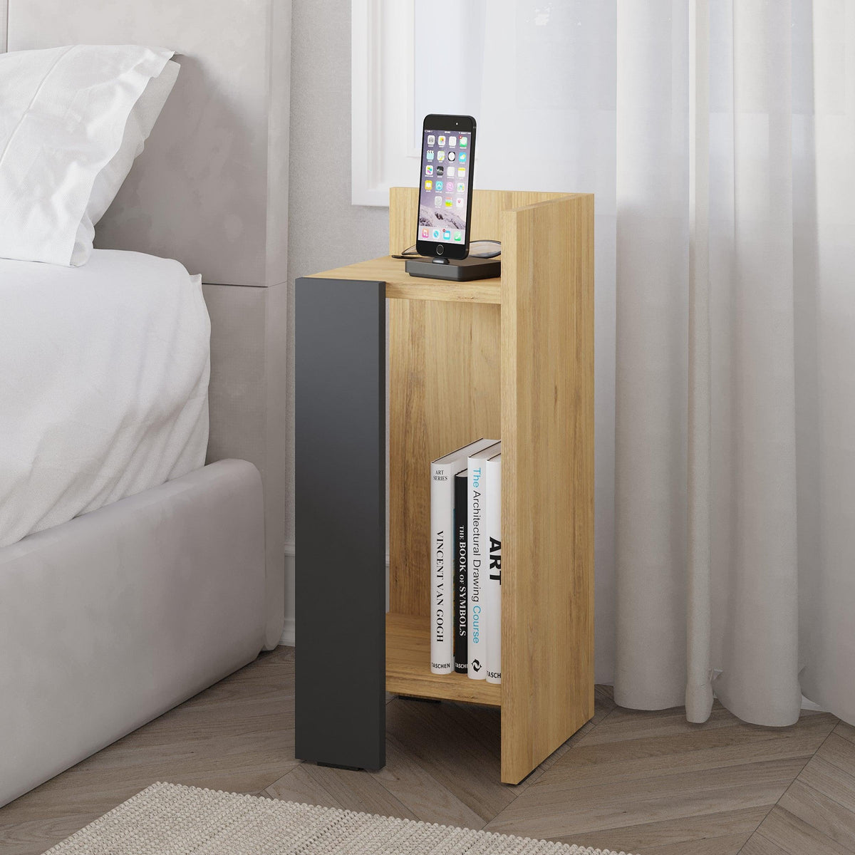 Decortieliving - Elos Modern Bedside Table Right Module 25cm Narrow