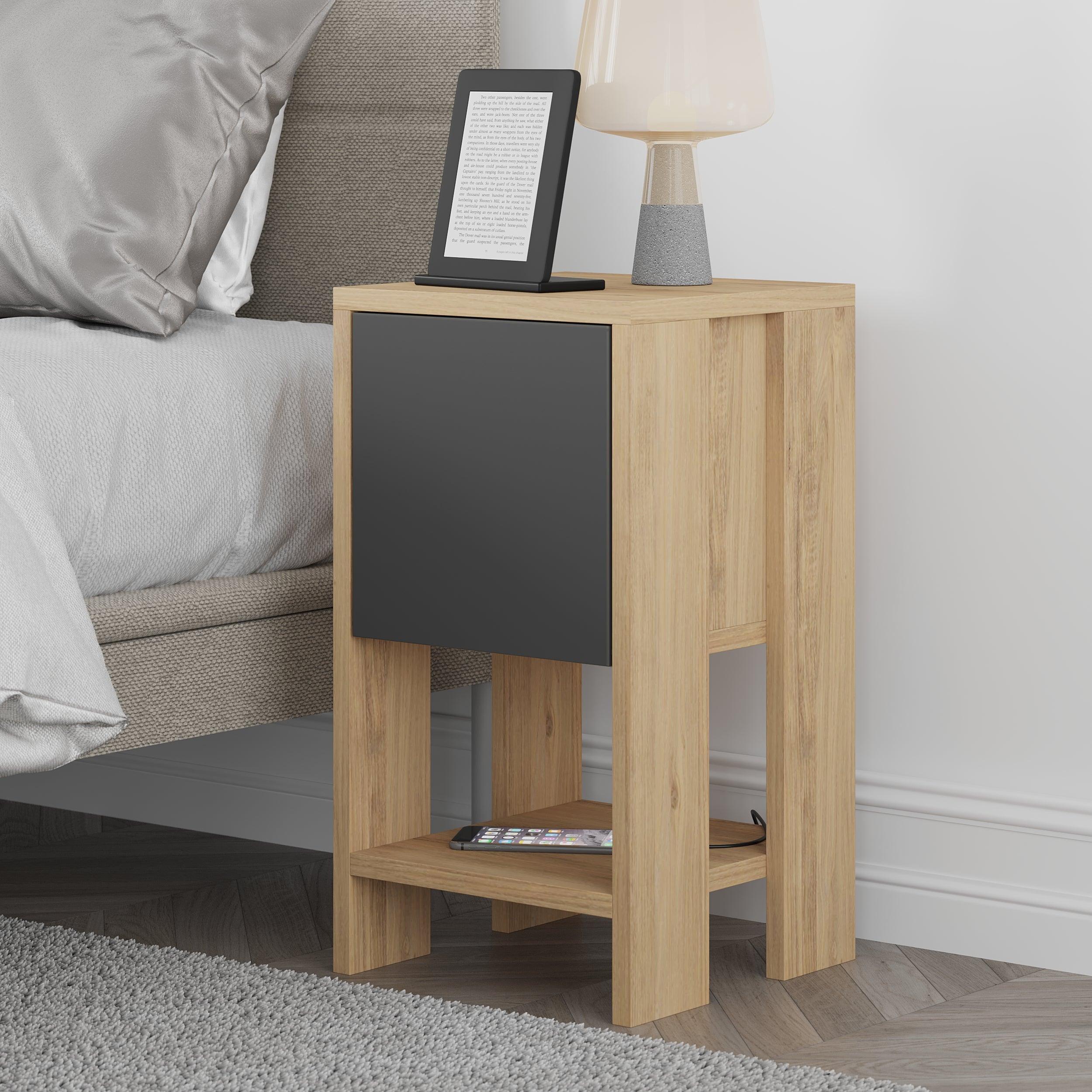 Decortieliving - Ema Modern Bedside Table Bedroom Furniture 30cm Width