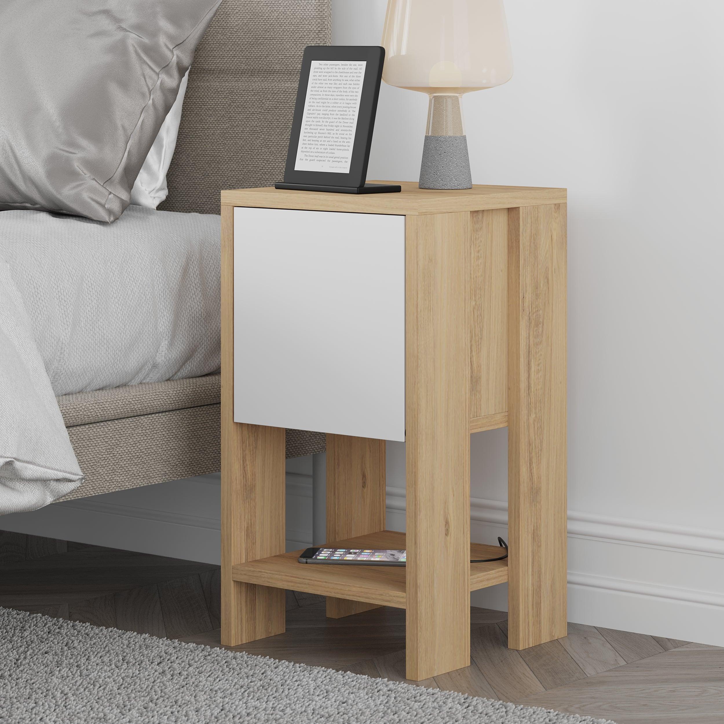 Decortieliving - Ema Modern Bedside Table Bedroom Furniture 30cm Width