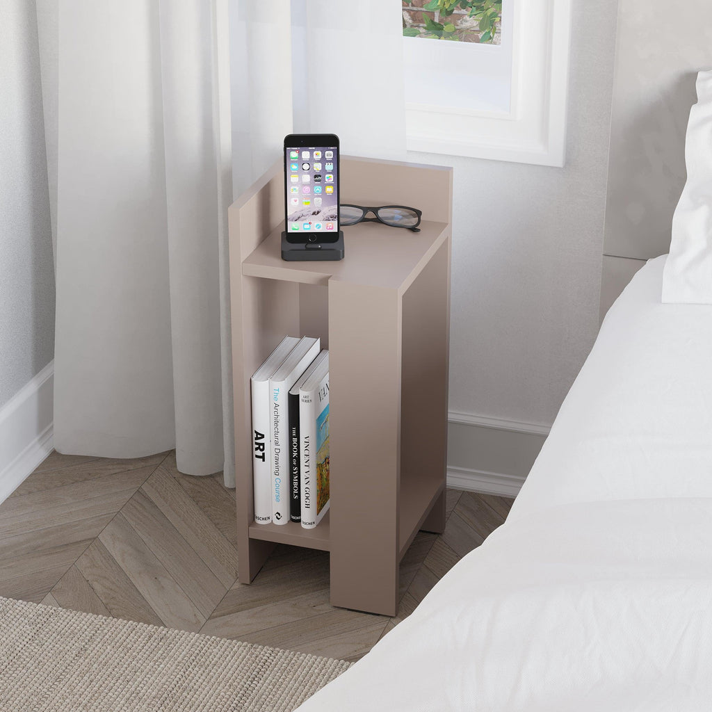 Decortieliving - Elos Modern Bedside Table Left Module 25cm Narrow