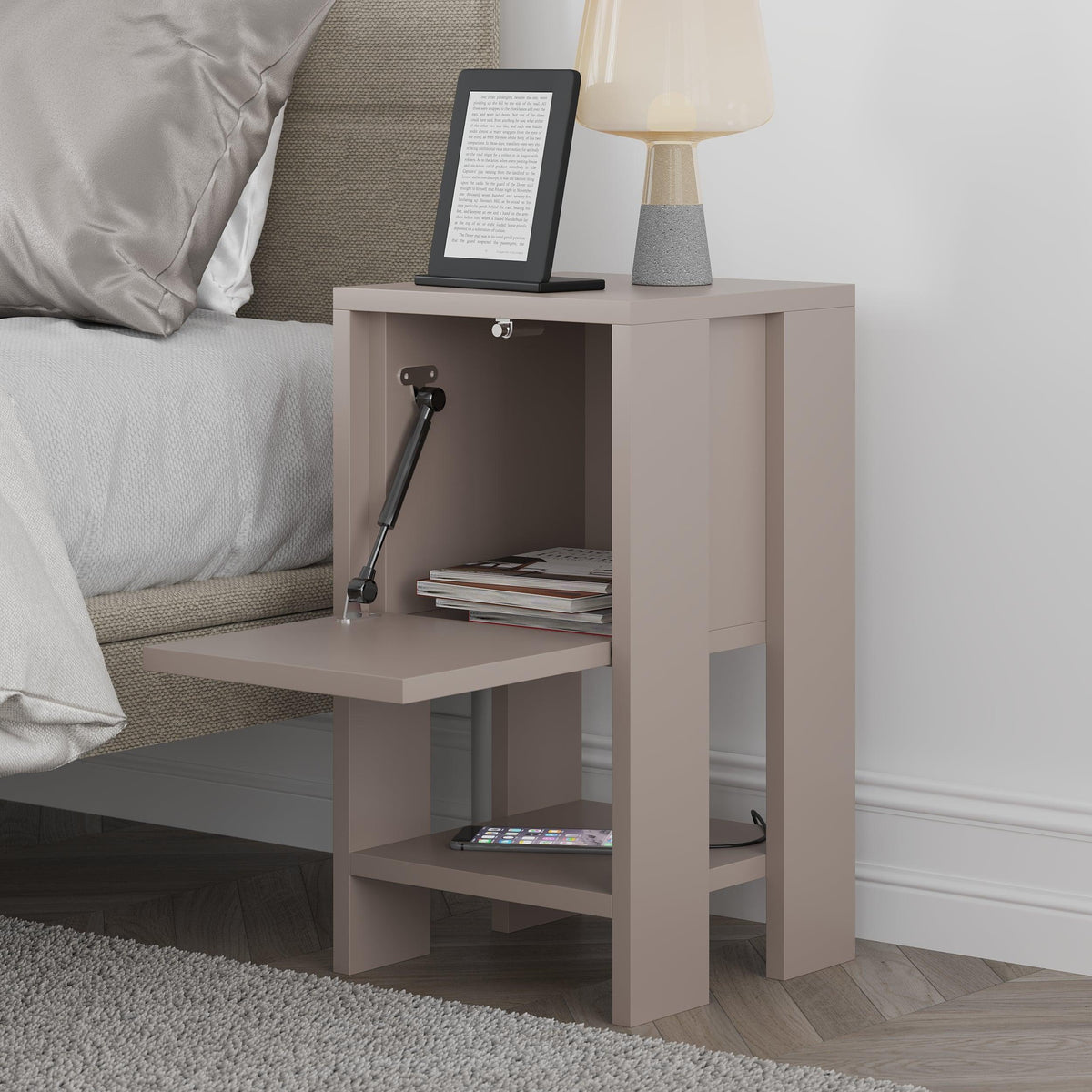 Decortieliving - Ema Modern Bedside Table Bedroom Furniture 30cm Width