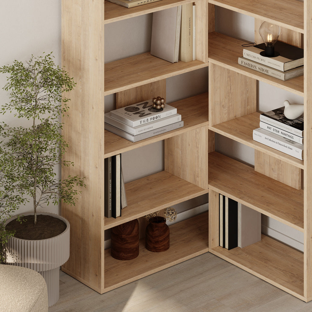 Decortieliving - Molly Modern Corner Multipurpose Bookcase Display Unit No.4 Tall 179 cm