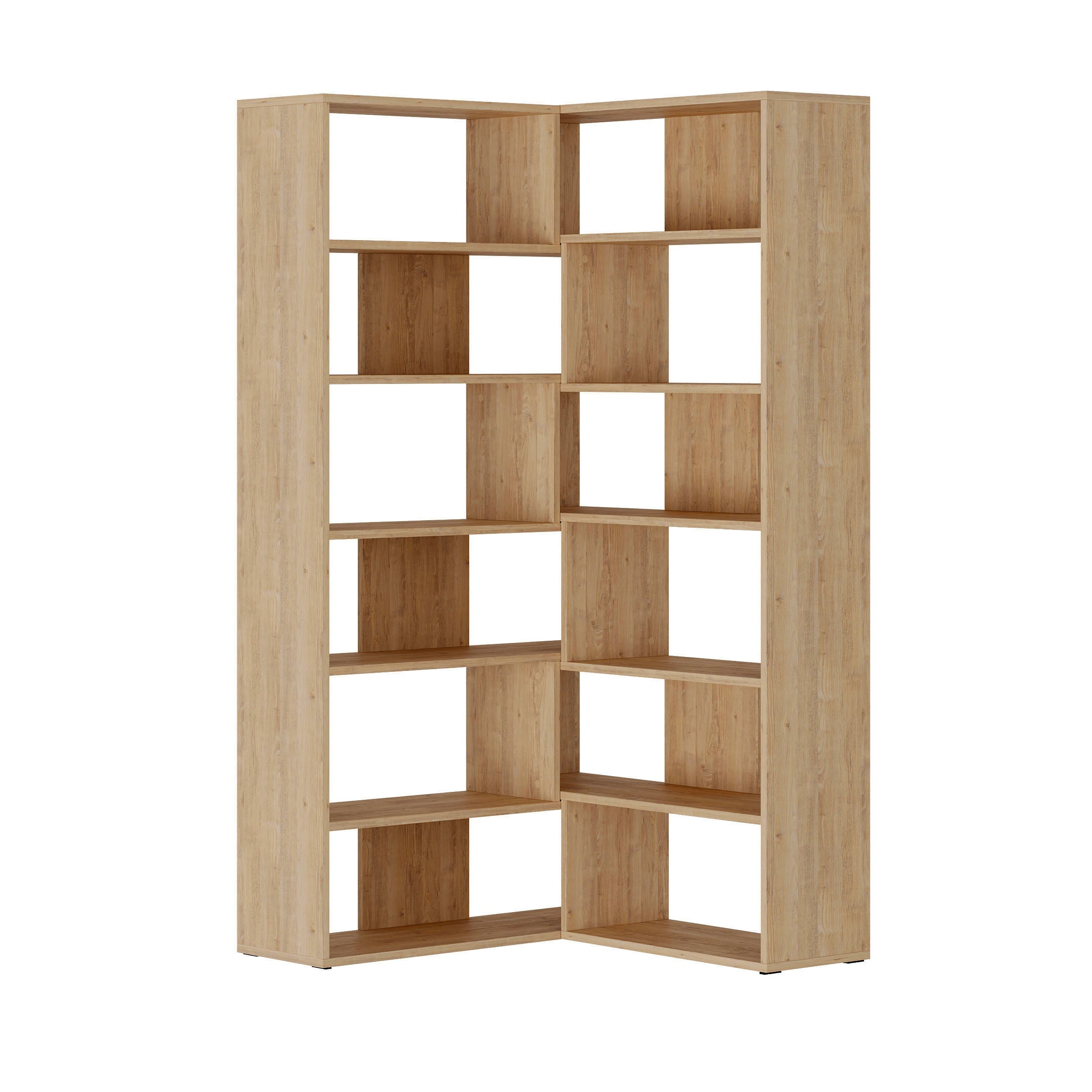 Decortieliving - Molly Modern Corner Multipurpose Bookcase Display Unit No.4 Tall 179 cm