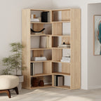 Decortieliving - Molly Modern Corner Multipurpose Bookcase Display Unit No.4 Tall 179 cm
