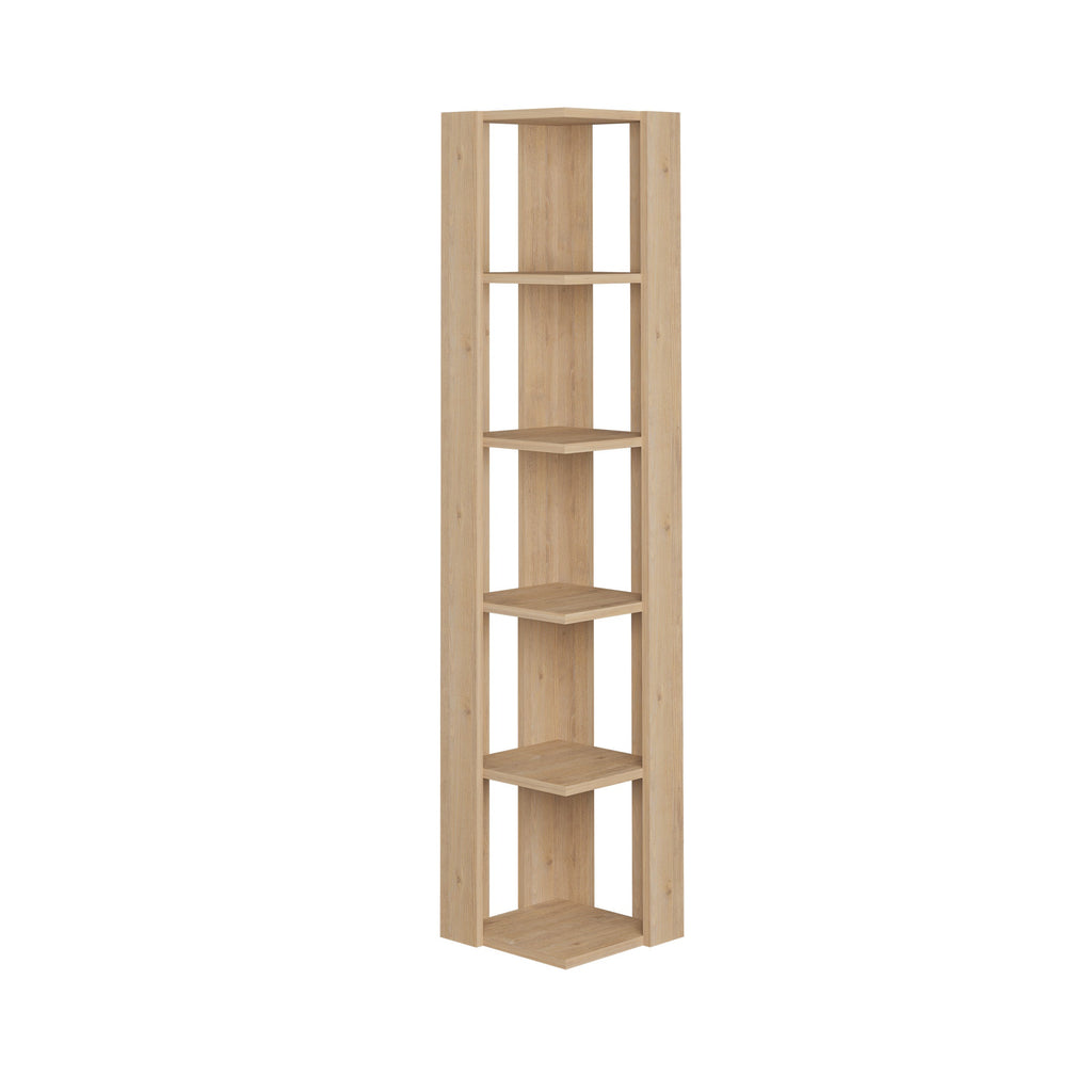 Decortieliving - Nati Modern Corner Bookcase Display Unit Tall 161cm