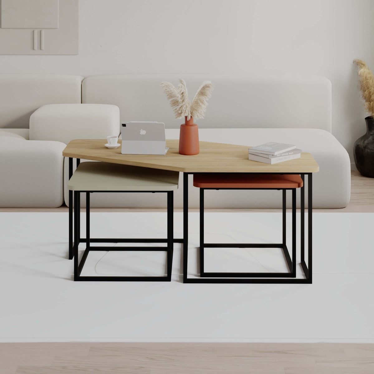 Decortieliving - Nesty Modern Coffee Table 3 Pieces