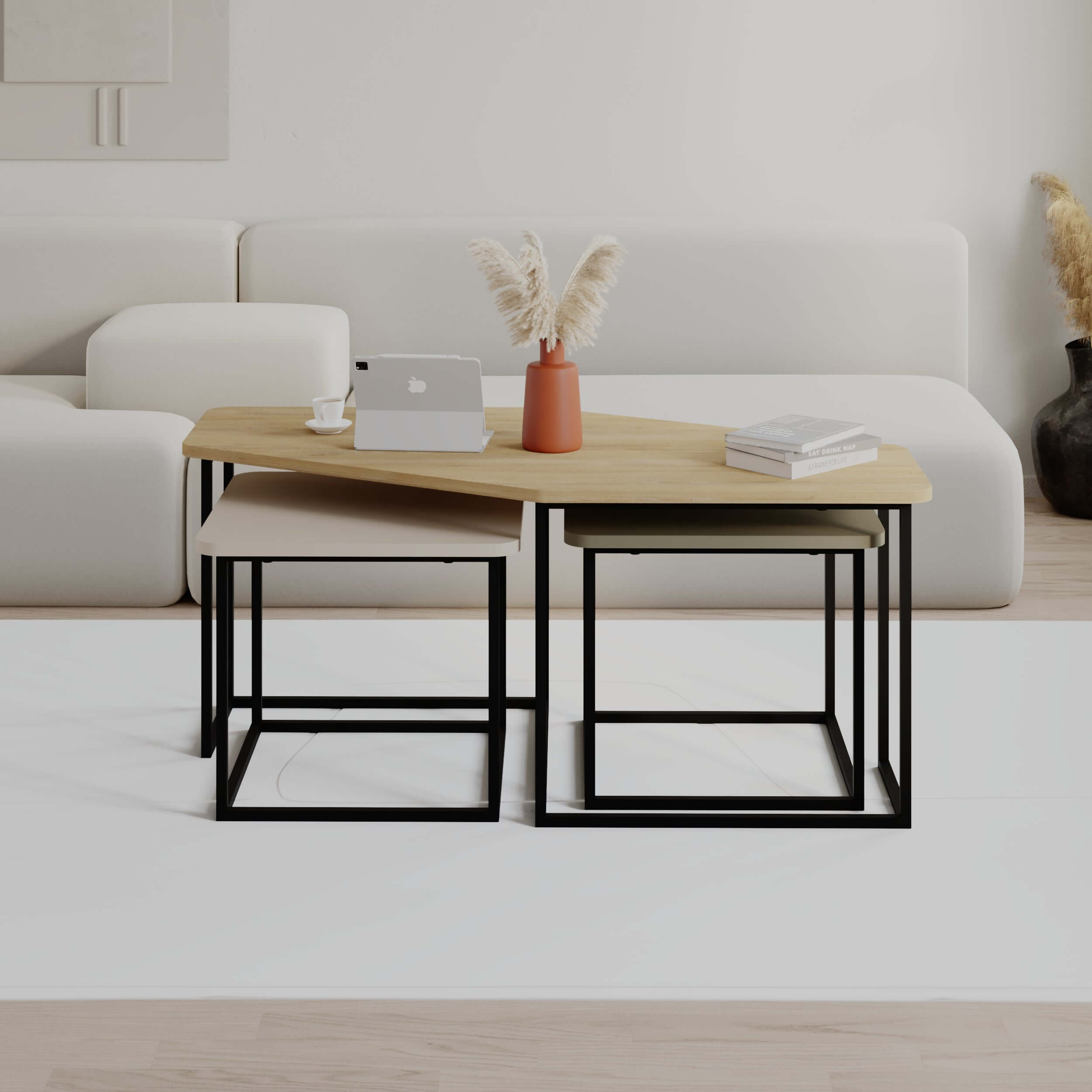 Decortieliving - Nesty Modern Coffee Table 3 Pieces