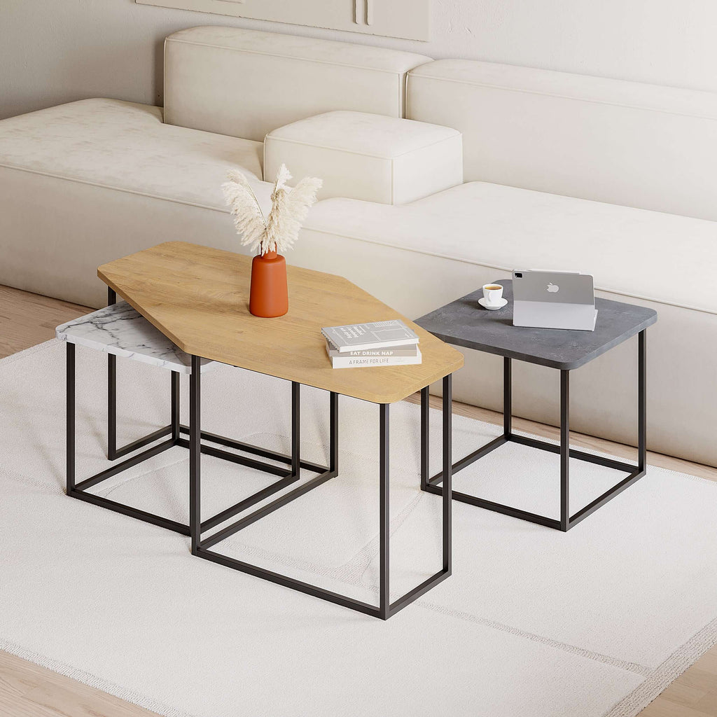 Decortieliving - Nesty Modern Coffee Table 3 Pieces