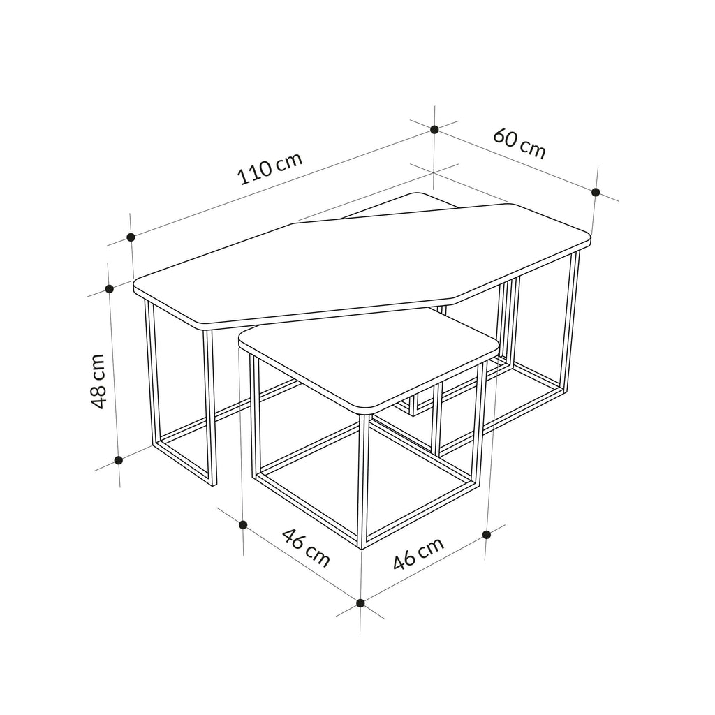 Decortieliving - Nesty Modern Coffee Table 3 Pieces