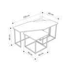 Decortieliving - Nesty Modern Coffee Table 3 Pieces
