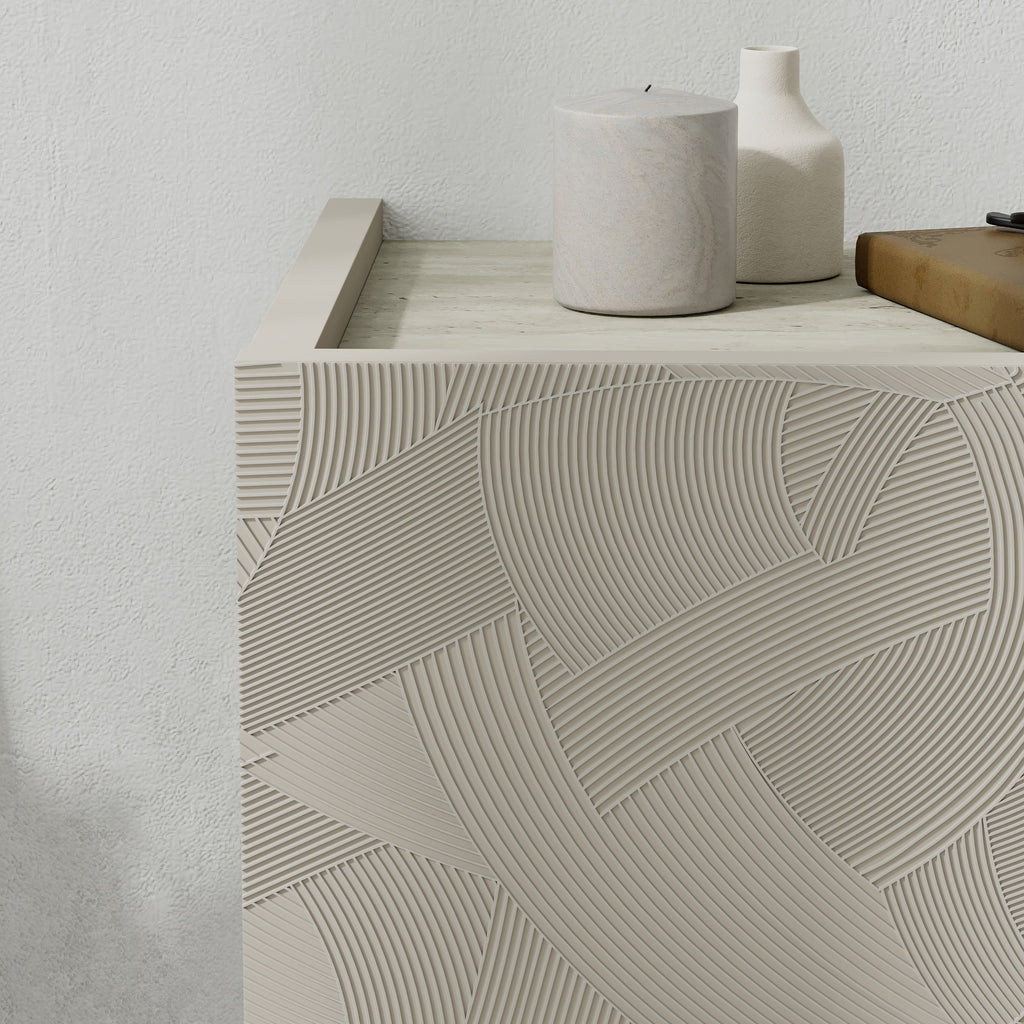 Table de chevet murale Onda avec tiroir et LED
