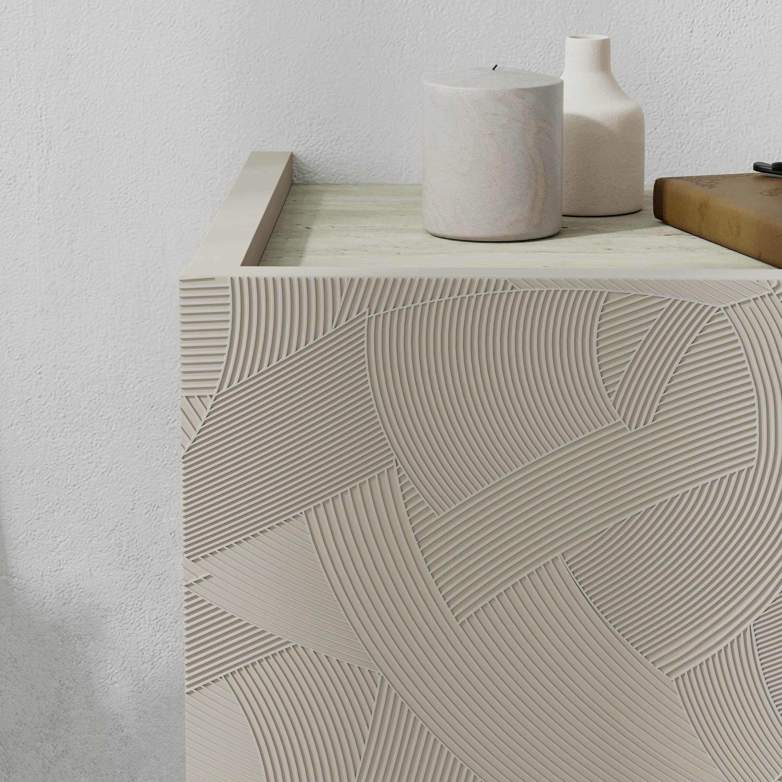 Table de chevet murale Onda avec tiroir et LED