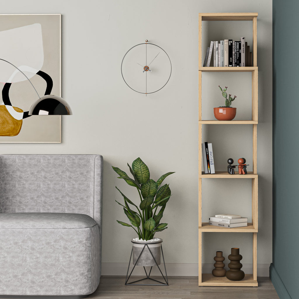 Decortieliving - Piri Modern Bookcase Display Unit Tall 161cm
