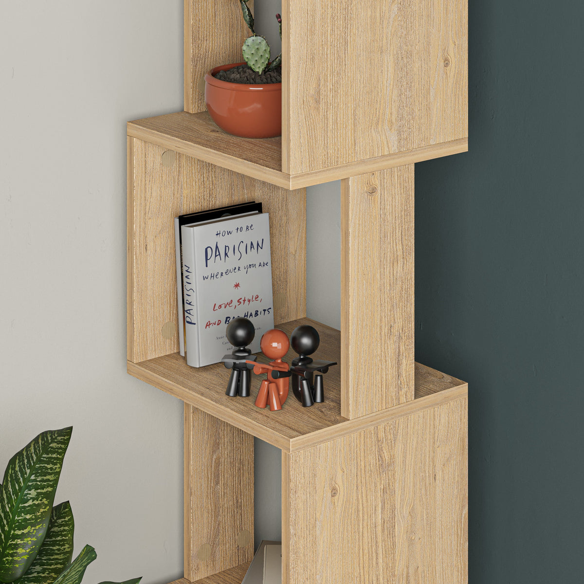 Decortieliving - Piri Modern Bookcase Display Unit Tall 161cm