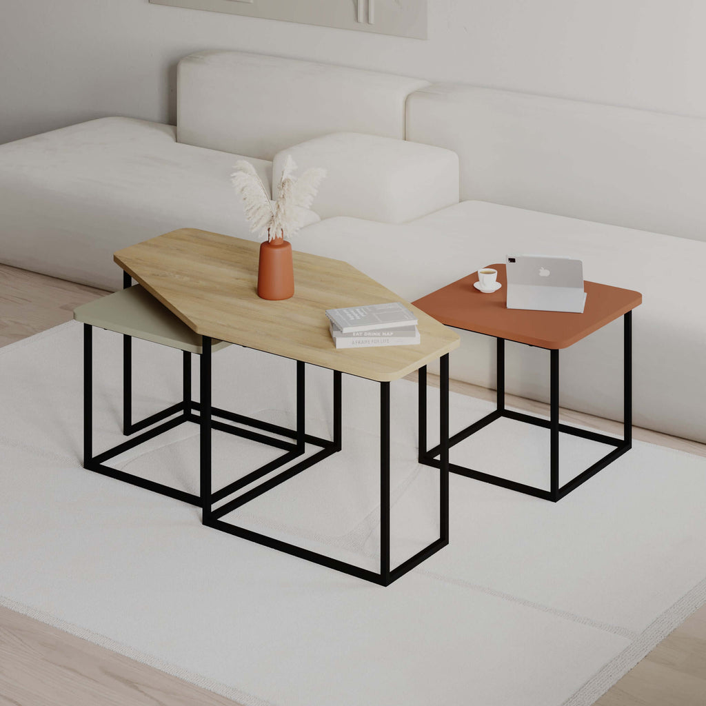 Decortieliving - Nesty Modern Coffee Table 3 Pieces