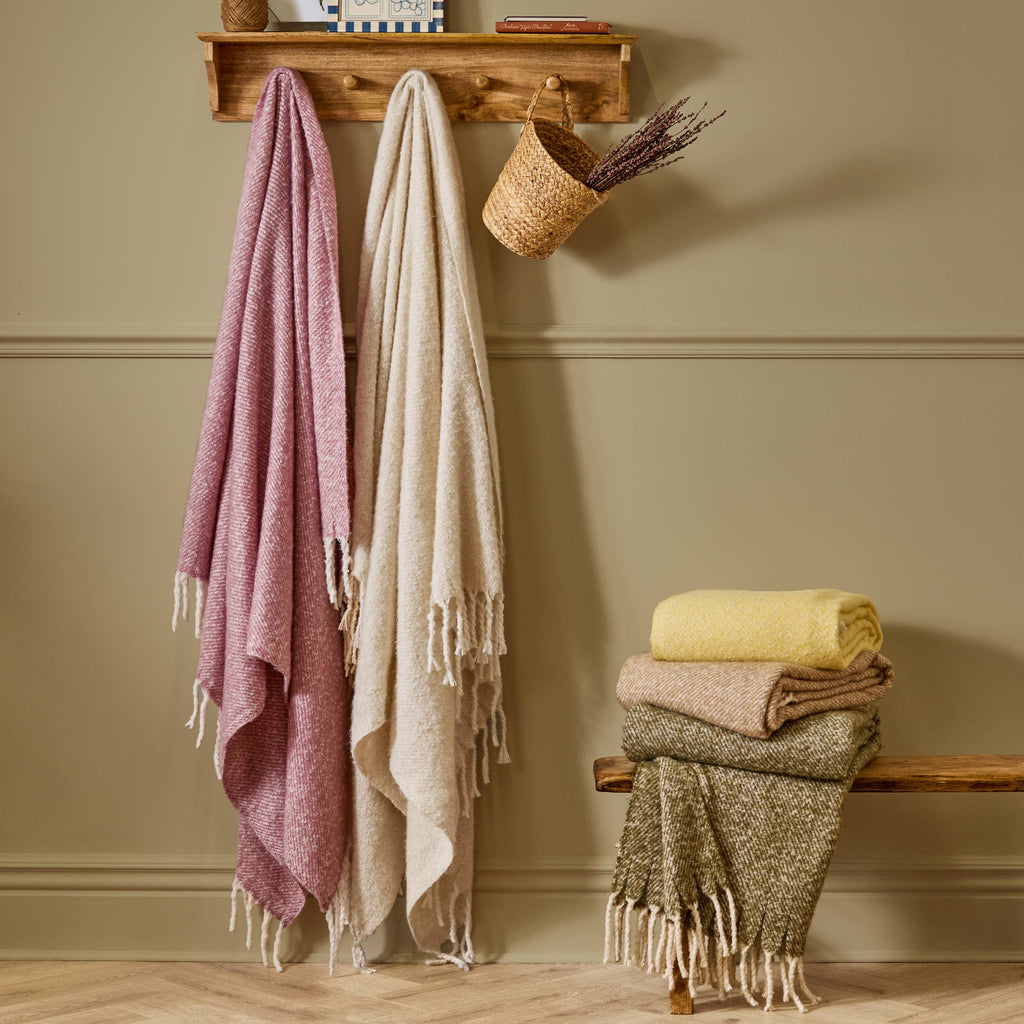 Decortieliving - Isla Woven Throw 130x180cm | Natural with Tassels