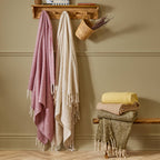 Decortieliving - Isla Woven Throw 130x180cm | Natural with Tassels