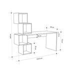 Decortieliving - Balance Modern Desk With Shelves 153.5cm