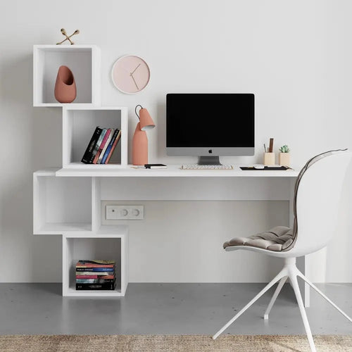 Decortieliving - Balance Modern Desk With Shelves 153.5cm