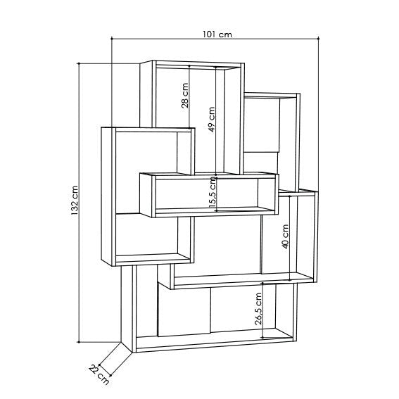 Decortieliving - Barce Modern Bookcase Display Unit H 132cm