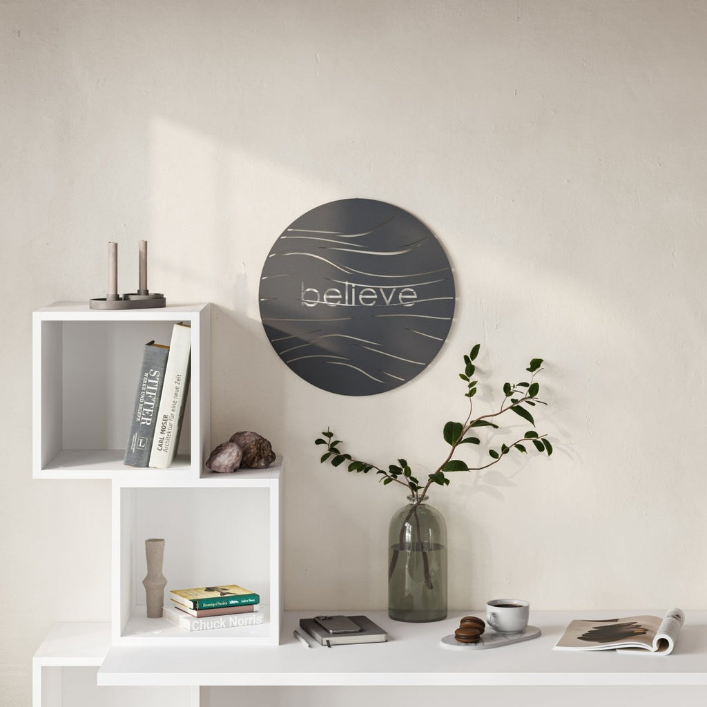 Decortieliving - Believe Modern Metal Wall Art Home Decorative Ornament