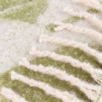 Decortieliving - Meta Faux Mohair Throw 130x180cm | Abstract Jacquard, Natural or Olive
