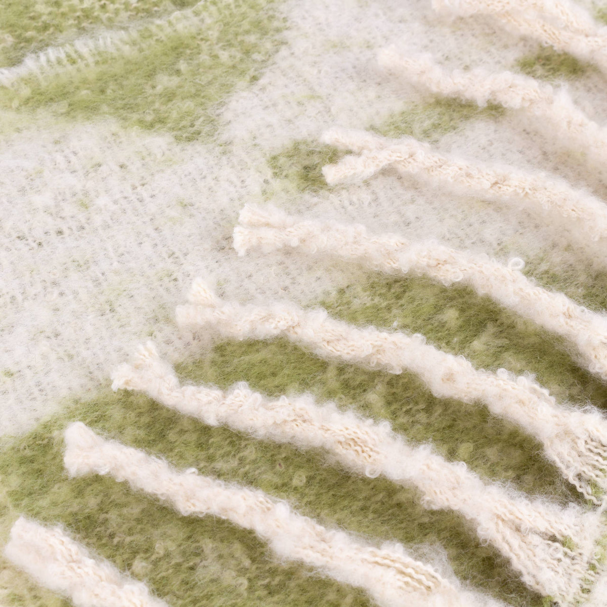 Decortieliving - Meta Faux Mohair Throw 130x180cm | Abstract Jacquard, Natural or Olive