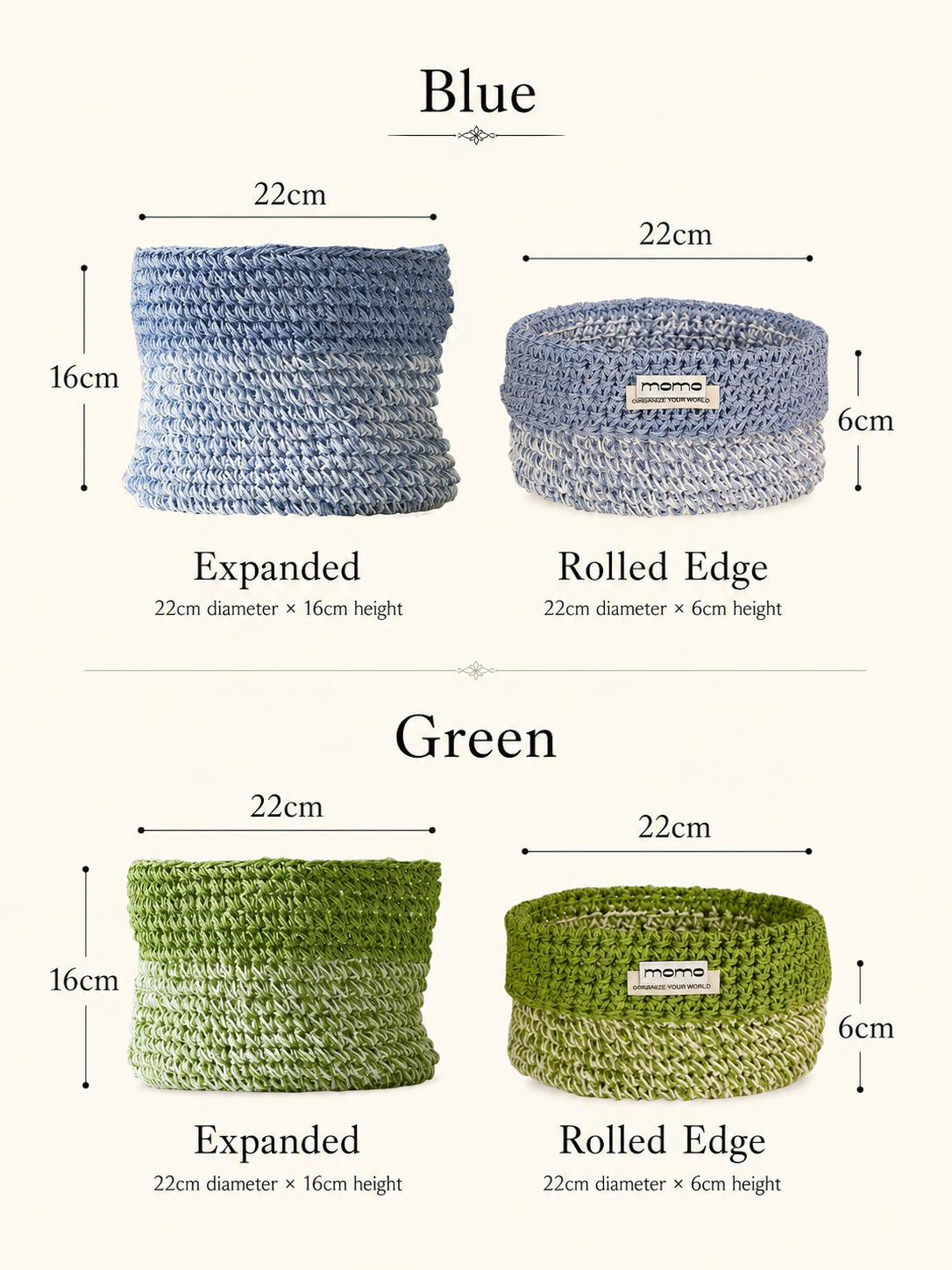 Decortieliving - Handwoven Raffia Basket 22cm | Desk & Shelf Organiser