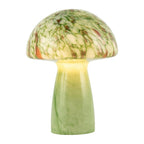 Decortieliving - Green Glass Mushroom Lamp 30cm | Retro Italian Style with Copper Flecks