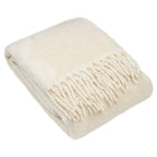 Decortieliving - Meta Faux Mohair Throw 130x180cm | Abstract Jacquard, Natural or Olive