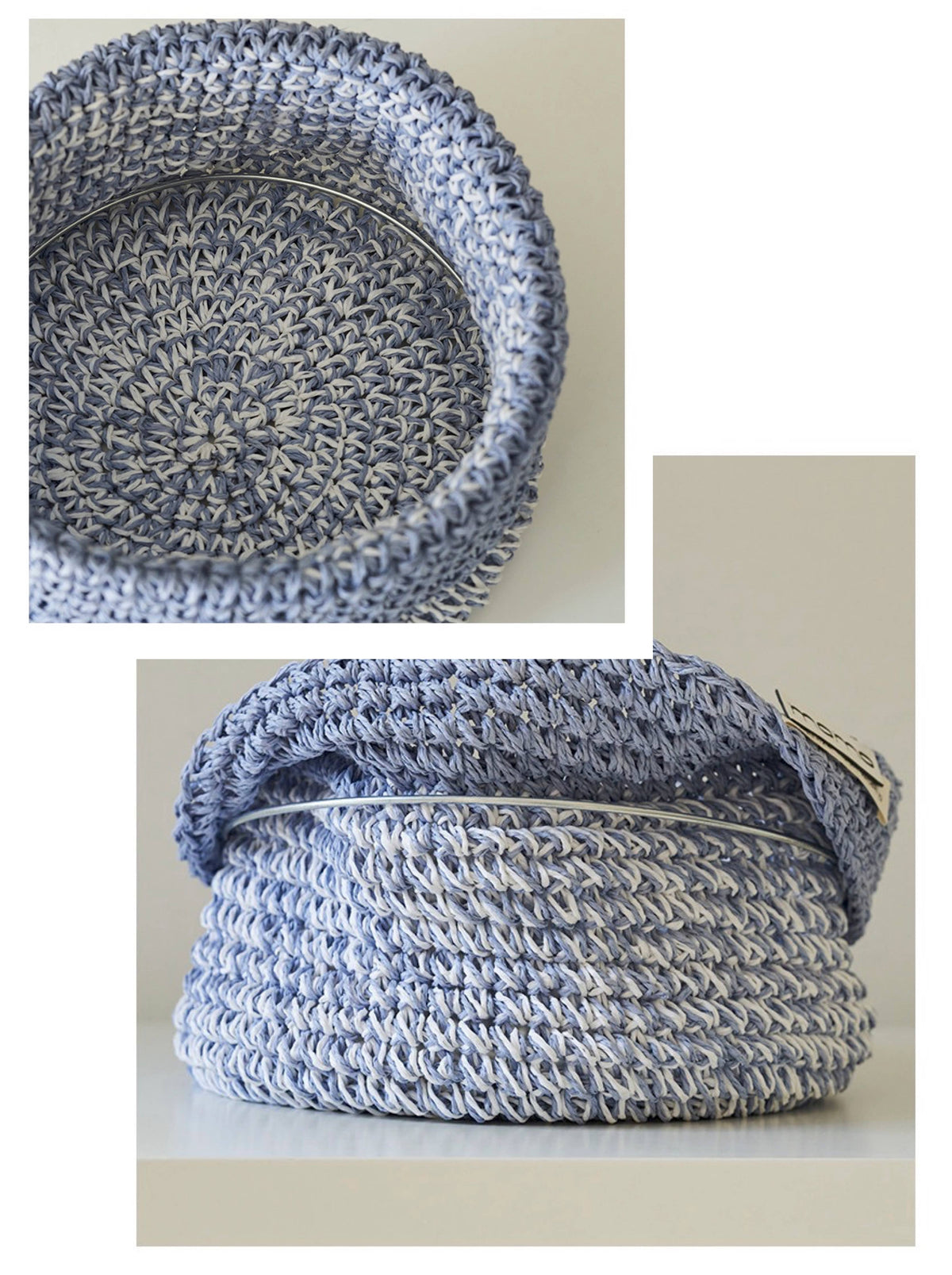 Decortieliving - Handwoven Raffia Basket 22cm | Desk & Shelf Organiser