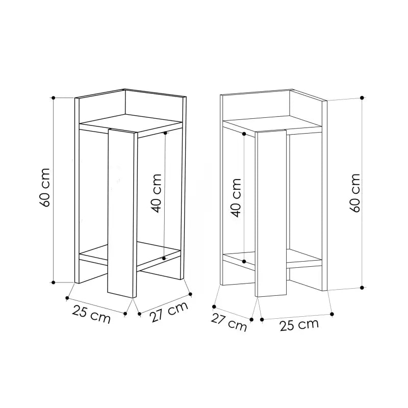 Decortieliving - Elos Modern Bedside Table Left And Right 25cm Narrow