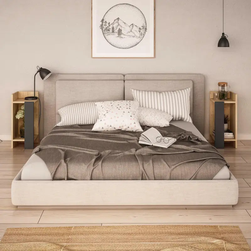 Decortieliving - Elos Modern Bedside Table Left And Right 25cm Narrow
