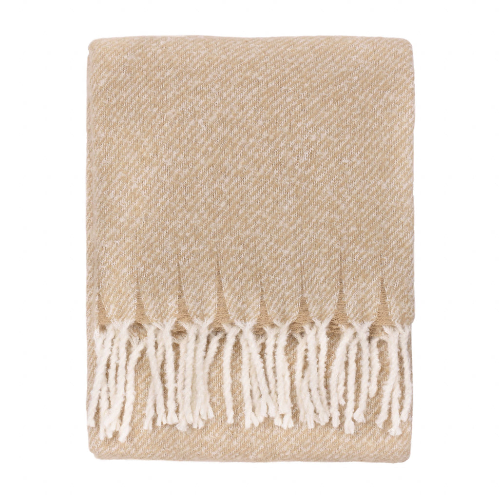 Decortieliving - Isla Woven Throw 130x180cm | Natural with Tassels