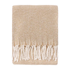 Decortieliving - Isla Woven Throw 130x180cm | Natural with Tassels