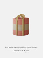 Decortieliving - Cotton Rope Storage Basket with Handles | Striped, Two Sizes