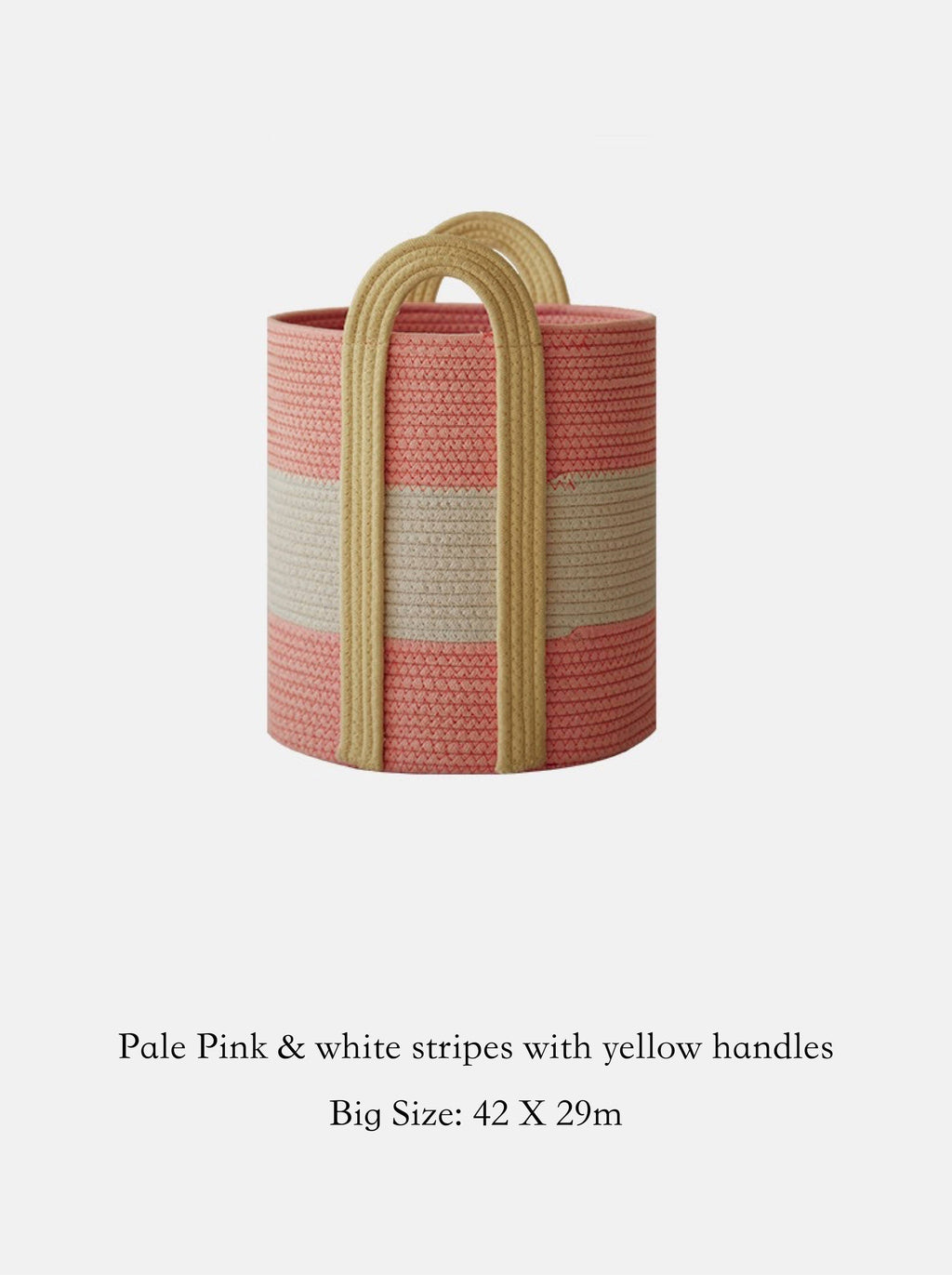 Decortieliving - Cotton Rope Storage Basket with Handles | Striped, Two Sizes