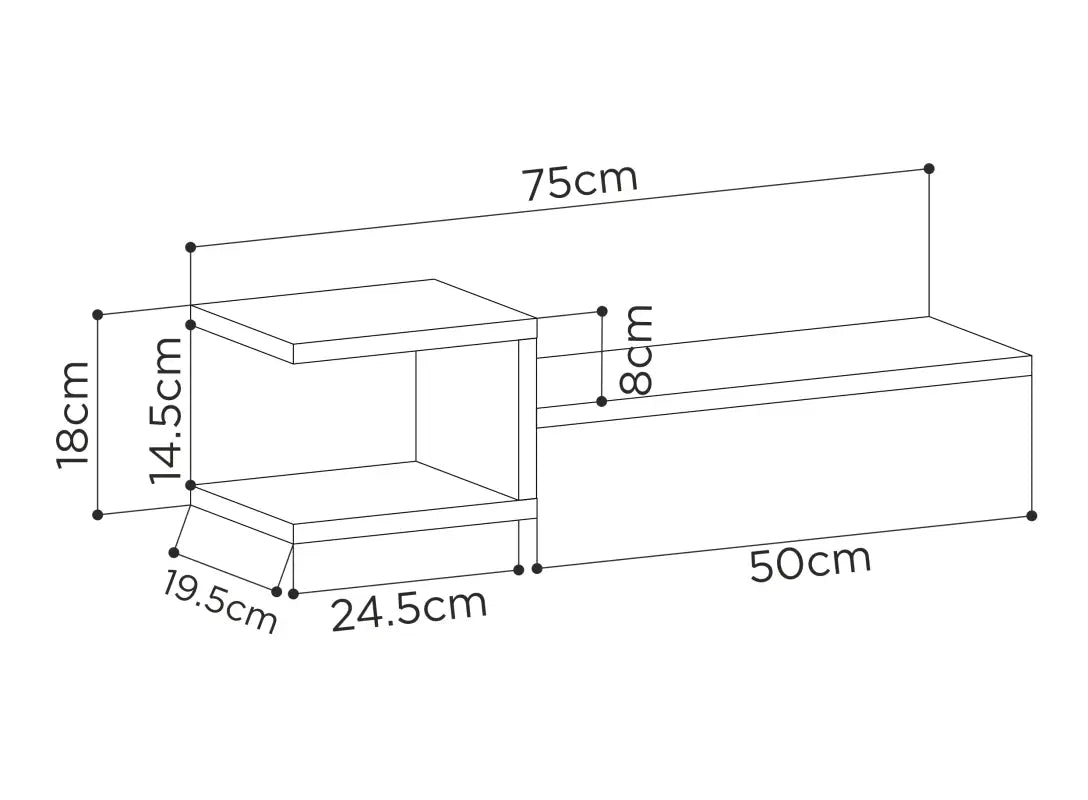 Decortieliving - Fork Modern Floating Shelf Set 18.2cm Short