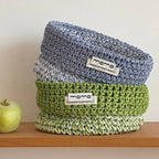 Decortieliving - Handwoven Raffia Basket 22cm | Desk & Shelf Organiser