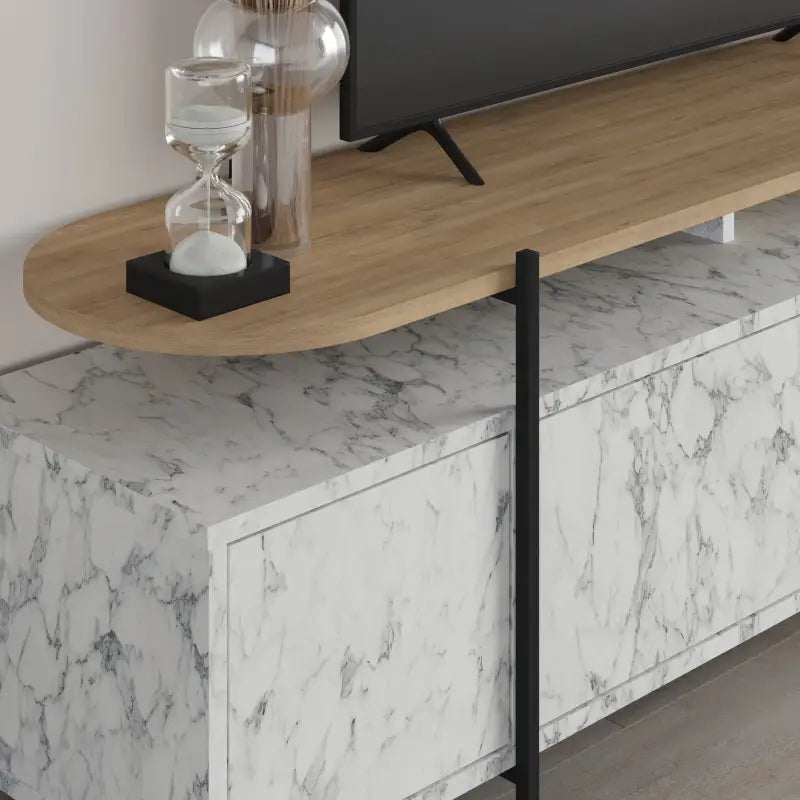 Decortieliving - Hanley Modern TV Stand Multimedia Centre TV Unit With Storage Cabinet 160cm