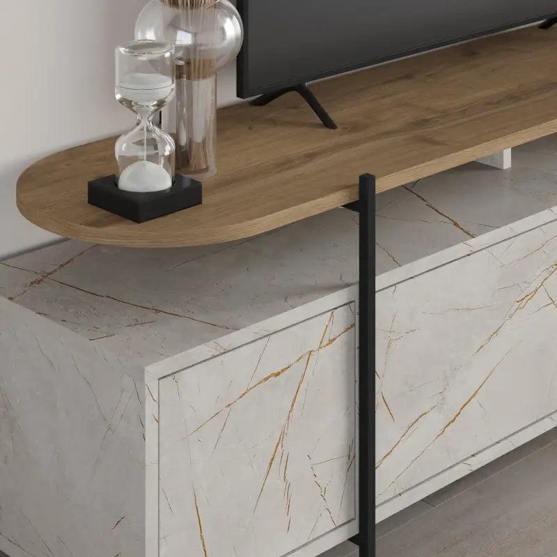 Decortieliving - Hanley Modern TV Stand Multimedia Centre TV Unit With Storage Cabinet 160cm