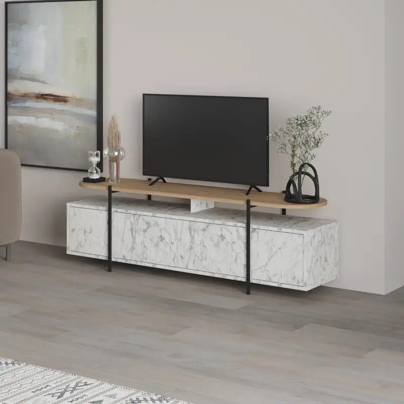 Decortieliving - Hanley Modern TV Stand Multimedia Centre TV Unit With Storage Cabinet 160cm