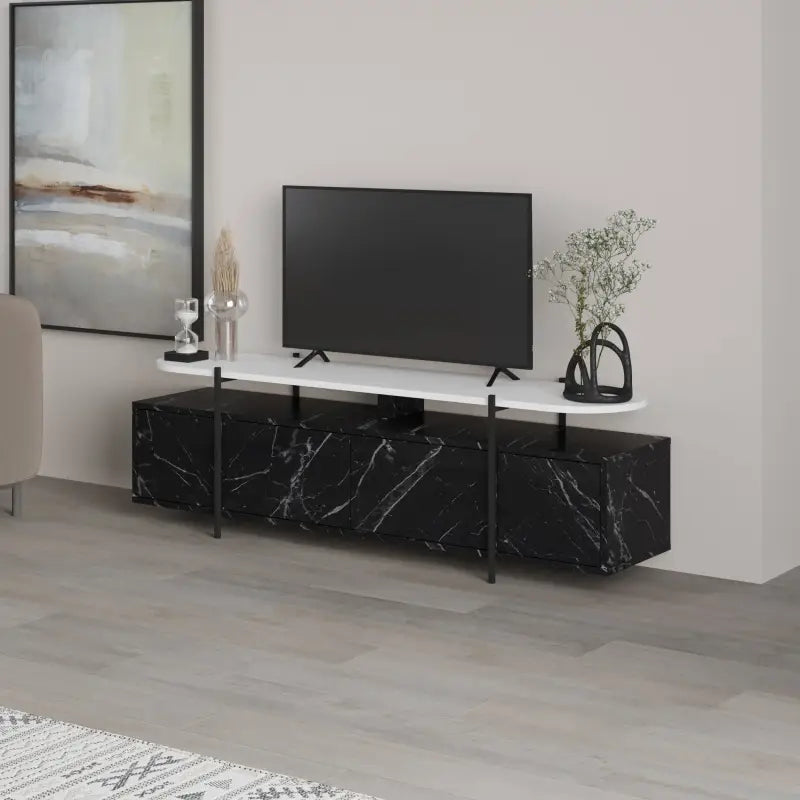Decortieliving - Hanley Modern TV Stand Multimedia Centre TV Unit With Storage Cabinet 160cm