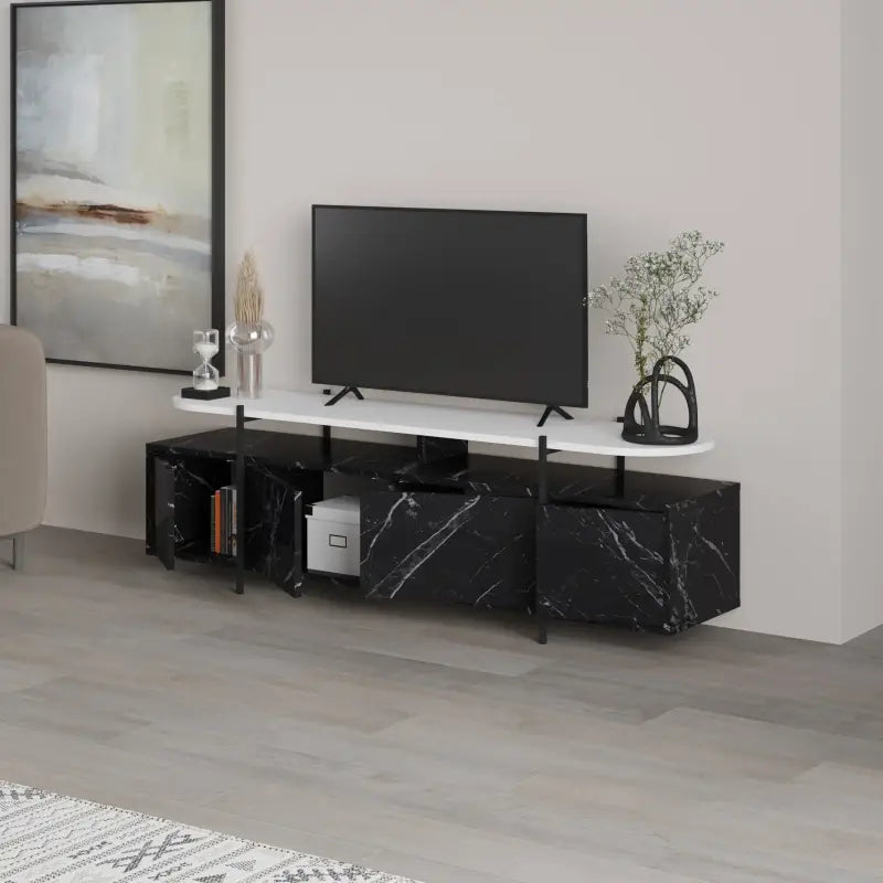 Decortieliving - Hanley Modern TV Stand Multimedia Centre TV Unit With Storage Cabinet 160cm