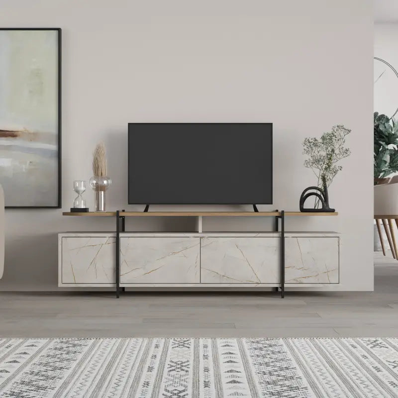 Decortieliving - Hanley Modern TV Stand Multimedia Centre TV Unit With Storage Cabinet 160cm